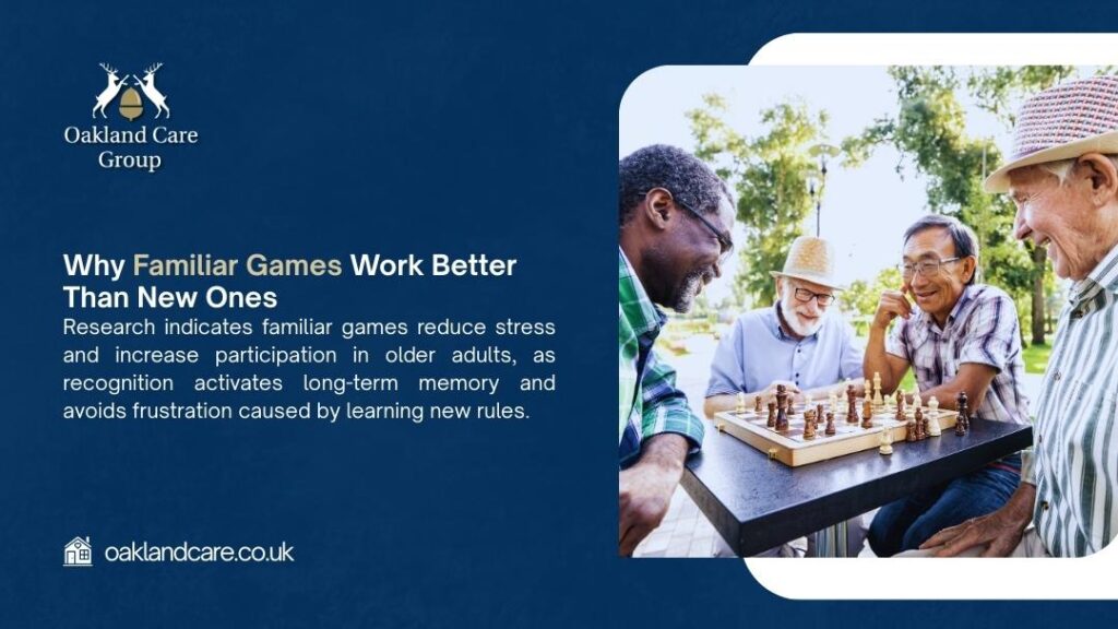 Three happy older men gathered around a chessboard in a sunny park, smiling and focused as they play a familiar game, promoting stress-free cognitive engagement.