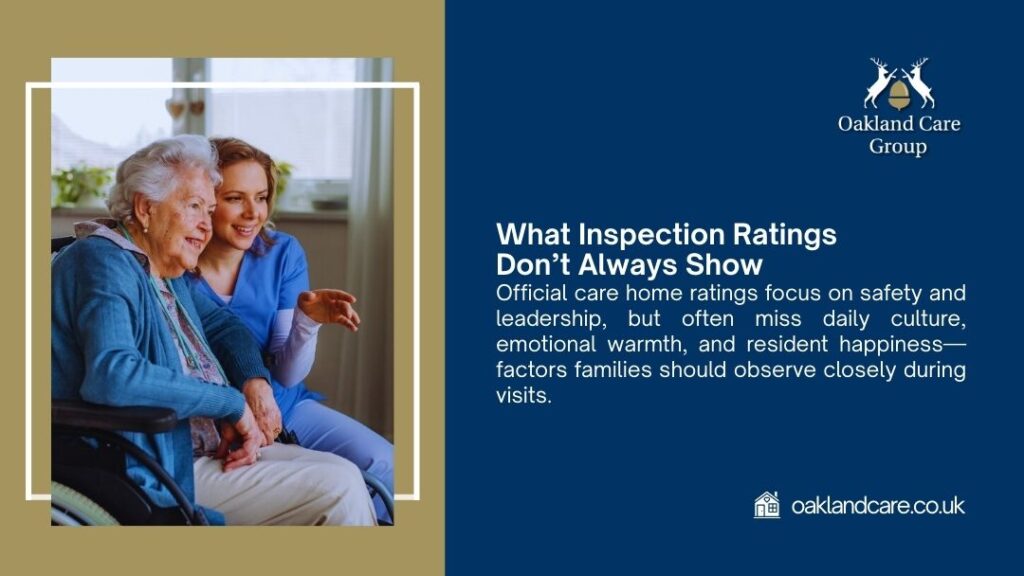 Caregiver and senior resident displaying emotional warmth and culture beyond what care home inspection ratings measure